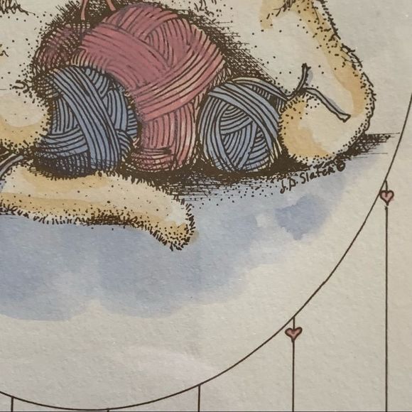 🐈 VINTAGE Adorable 80s kitty cat picture frame wall art 🐈 - Picture 6 of 11